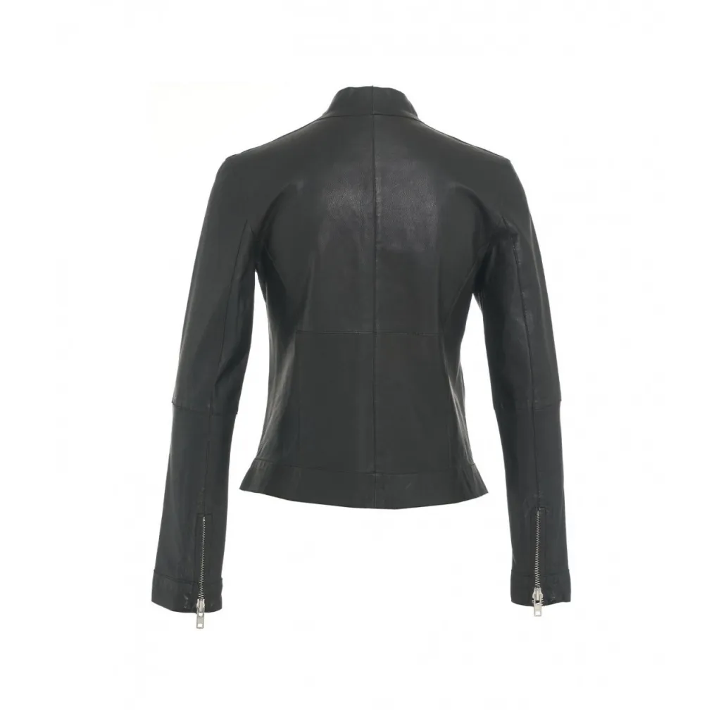 Giacca biker in pelle nero