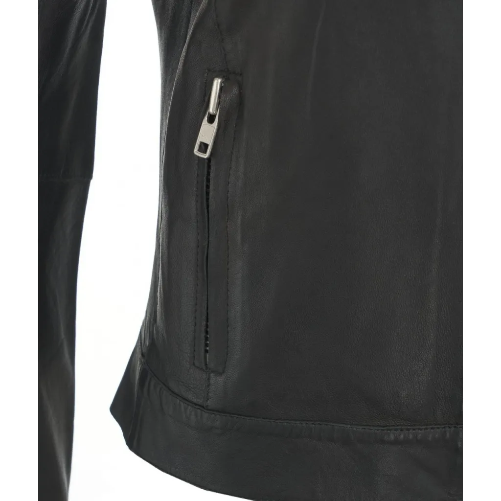 Giacca biker in pelle nero