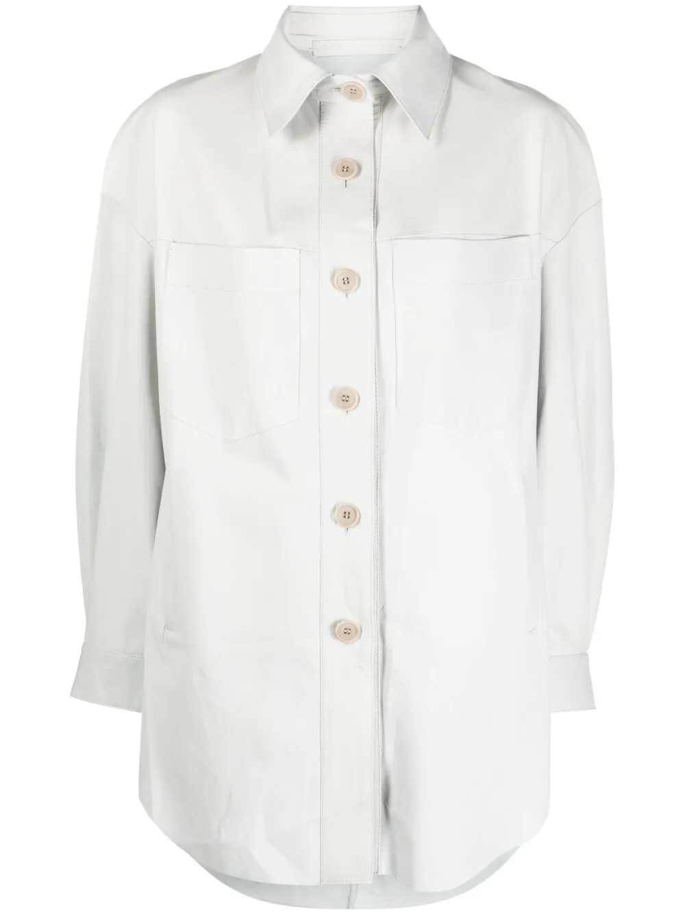 Giacca-camicia oversize in bianco - donna