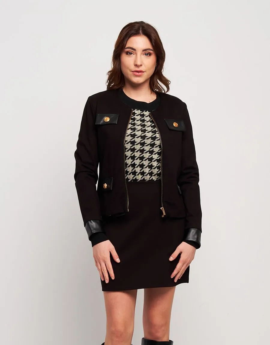 Giacca con inserti in ecopelle