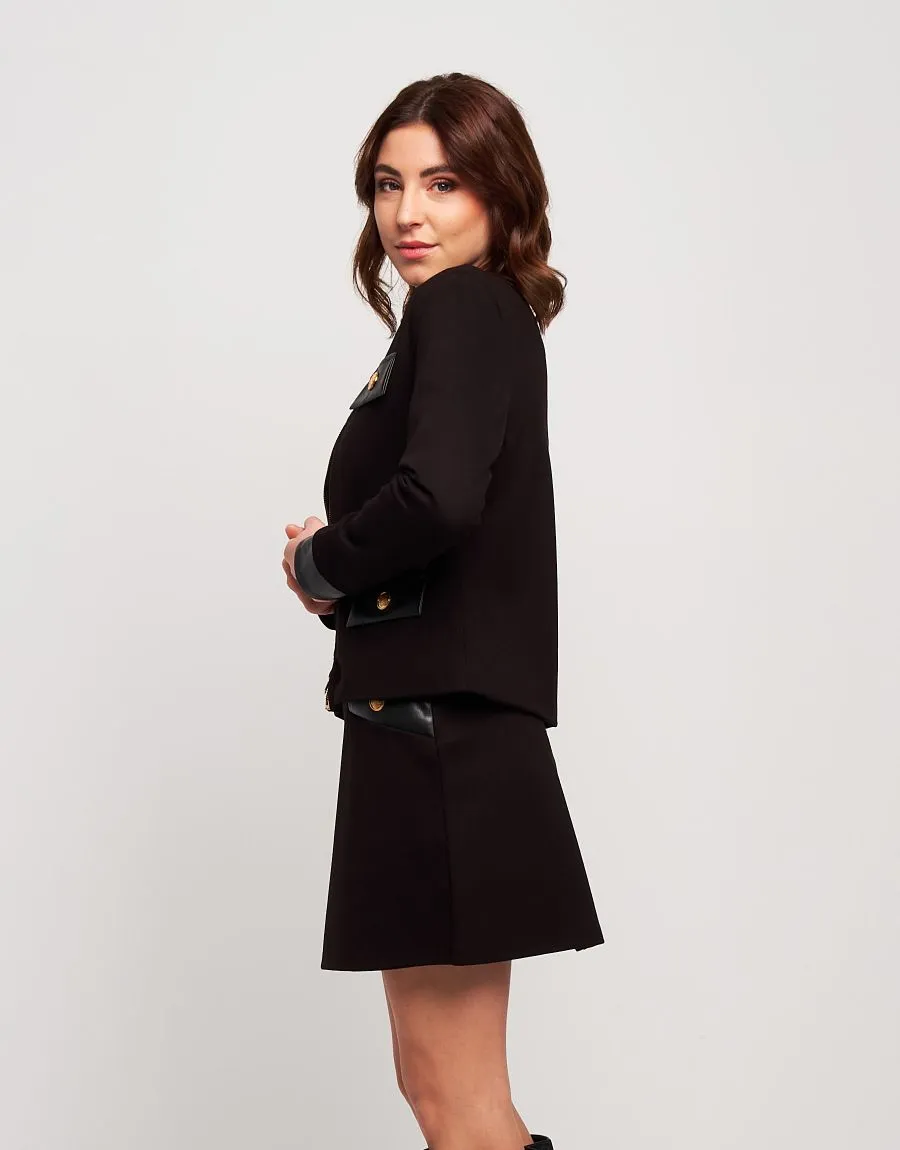 Giacca con inserti in ecopelle