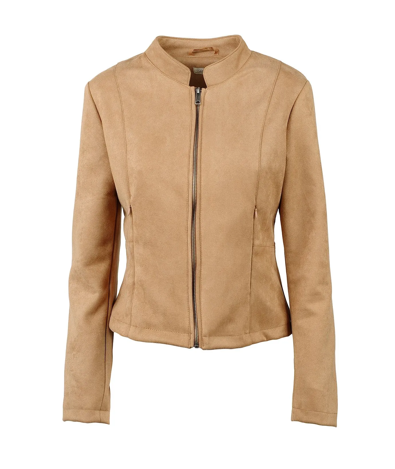 Giacca corta marrone in ecosuede