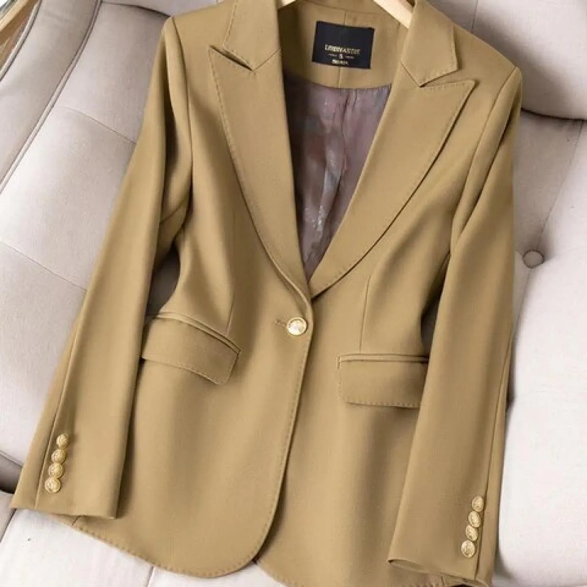Giacca da donna blazer da donna nera kaki rossa caffè di alta qualità Cappotto formale da donna a maniche lunghe solido da lavor