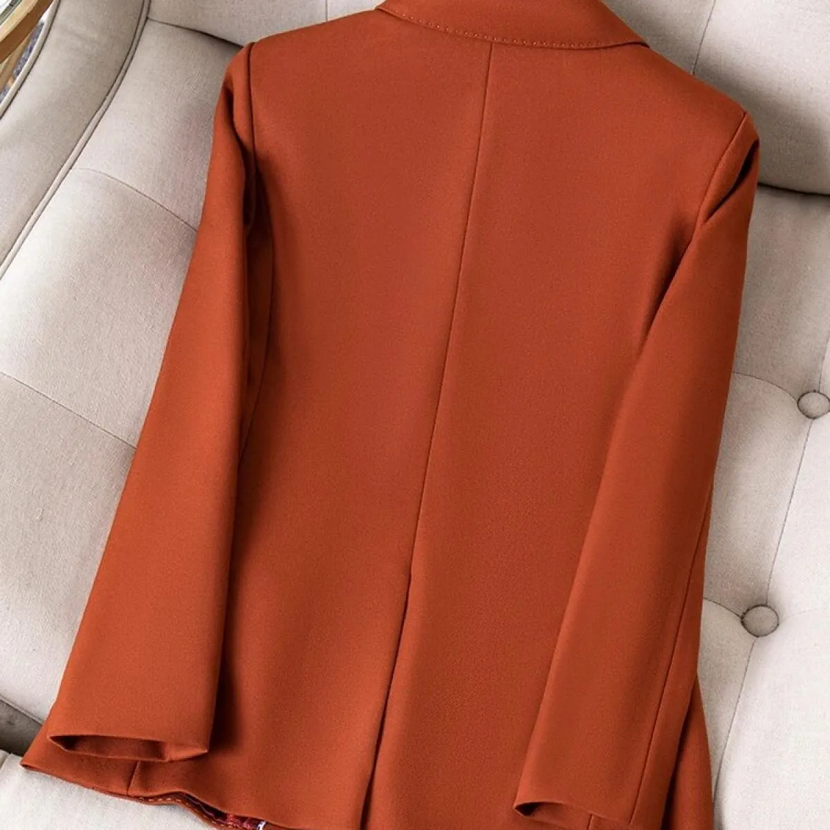 Giacca da donna blazer da donna nera kaki rossa caffè di alta qualità Cappotto formale da donna a maniche lunghe solido da lavor