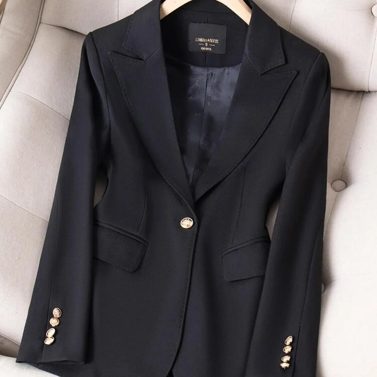 Giacca da donna blazer da donna nera kaki rossa caffè di alta qualità Cappotto formale da donna a maniche lunghe solido da lavor