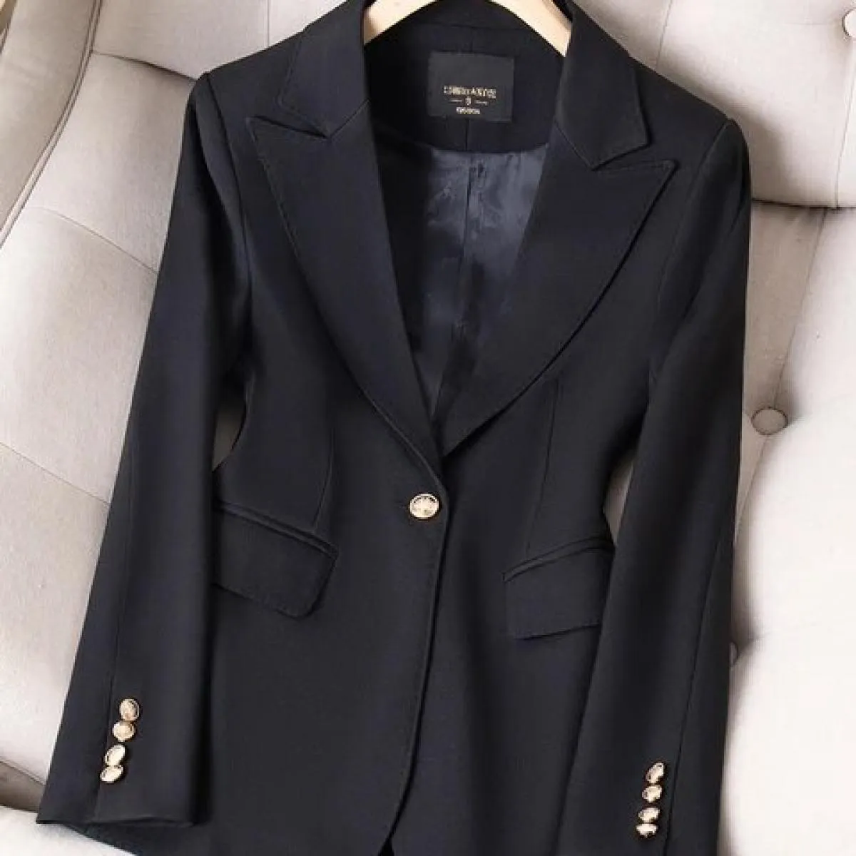 Giacca da donna blazer da donna nera kaki rossa caffè di alta qualità Cappotto formale da donna a maniche lunghe solido da lavor