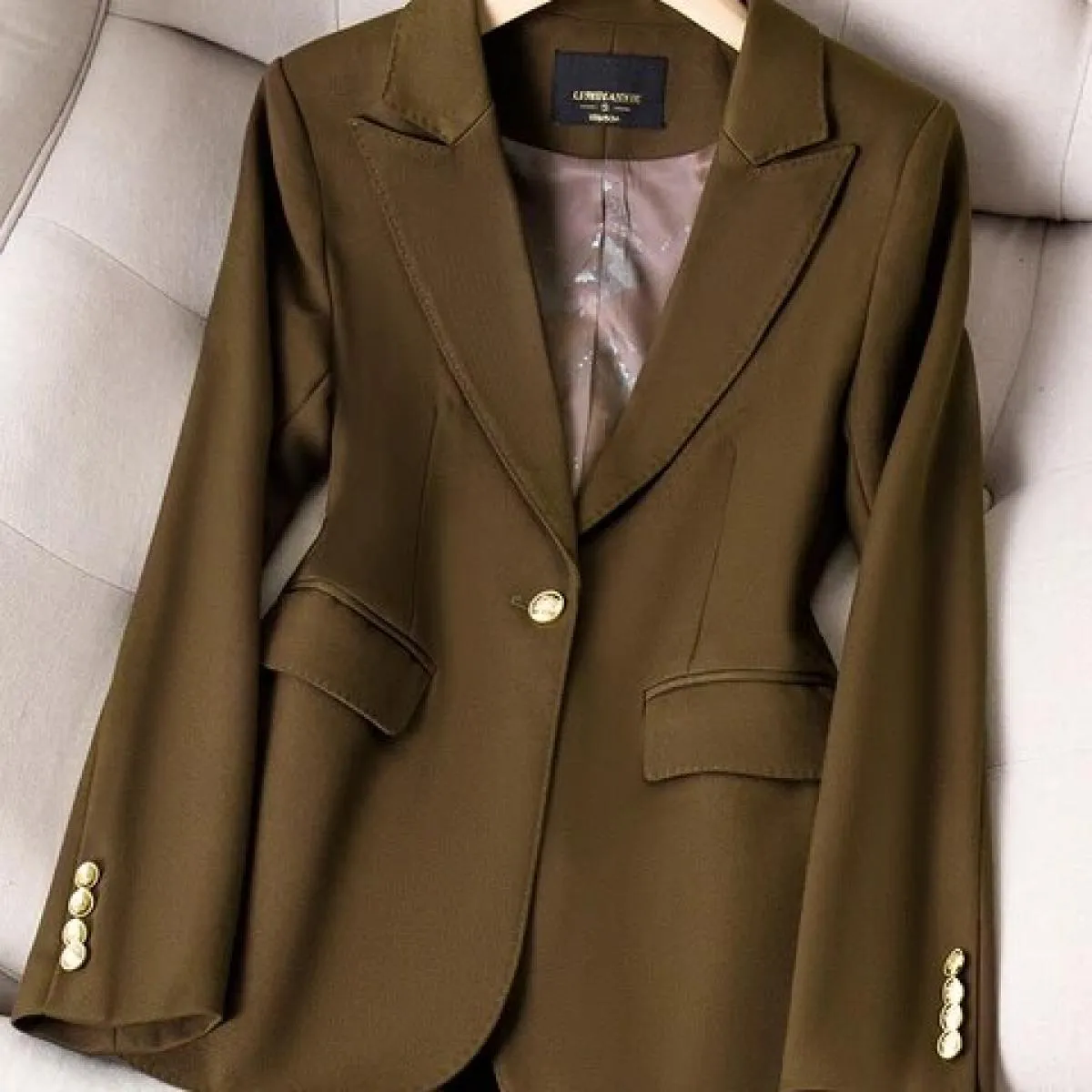 Giacca da donna blazer da donna nera kaki rossa caffè di alta qualità Cappotto formale da donna a maniche lunghe solido da lavor