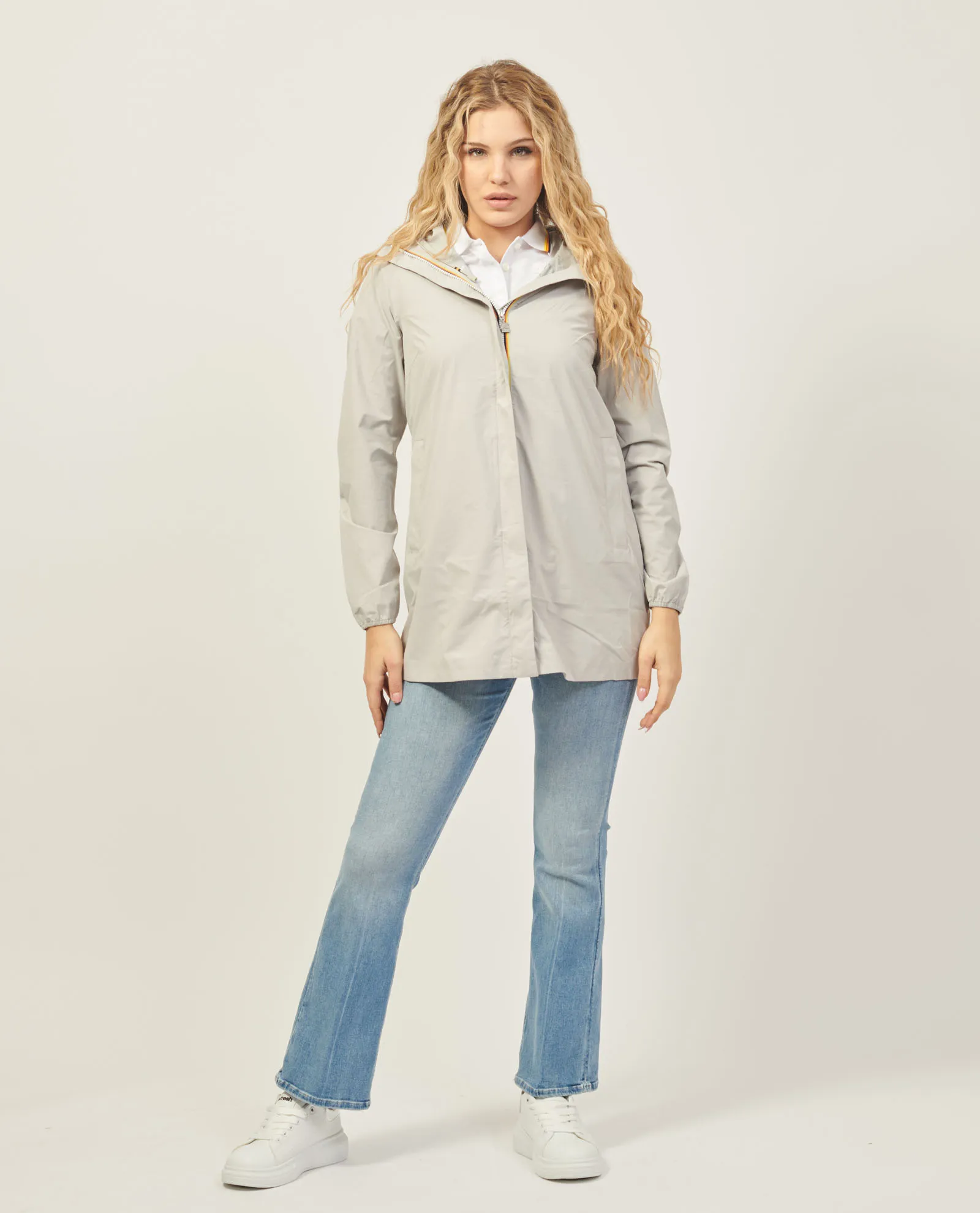 Giacca donna K-way Sophie lunghezza 3/4 con cappuccio