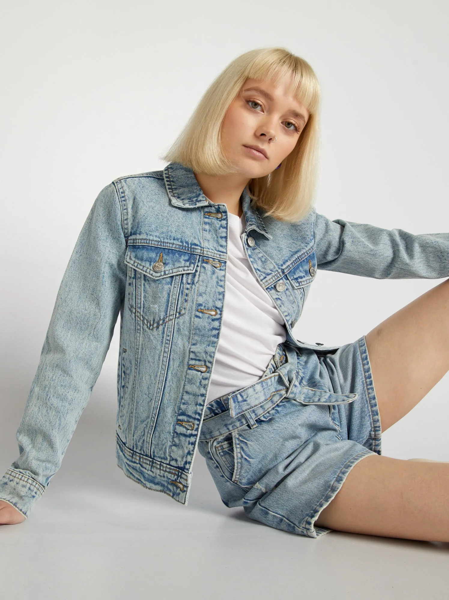 Giacca in jeans corta - BLU