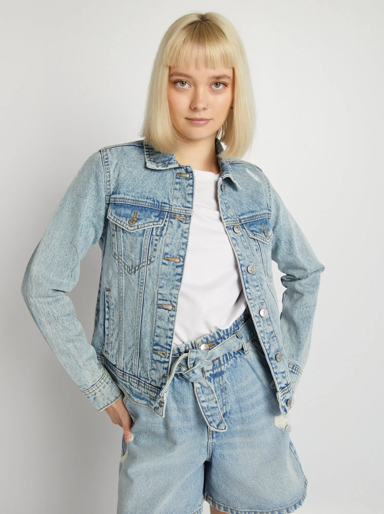 Giacca in jeans corta - BLU