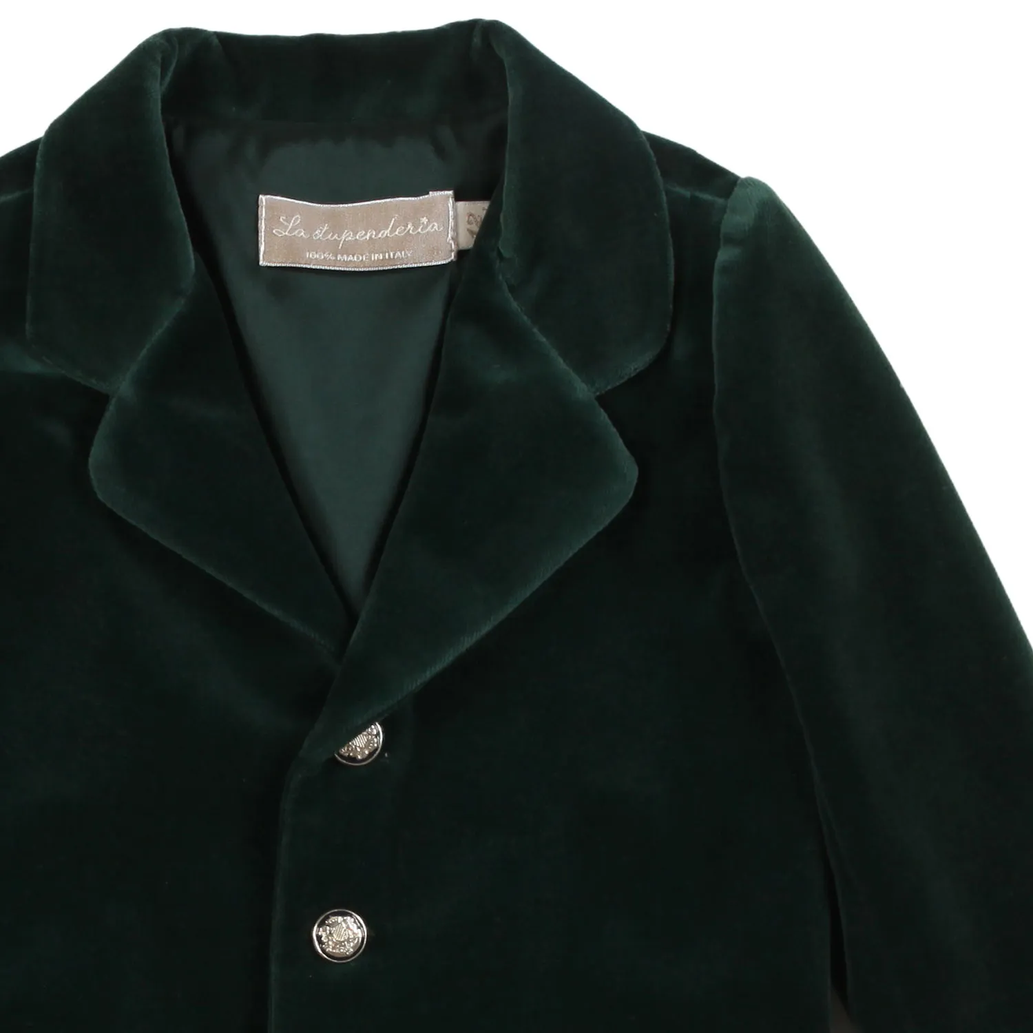 Giacca Velluto Verde Muschio Bimbo