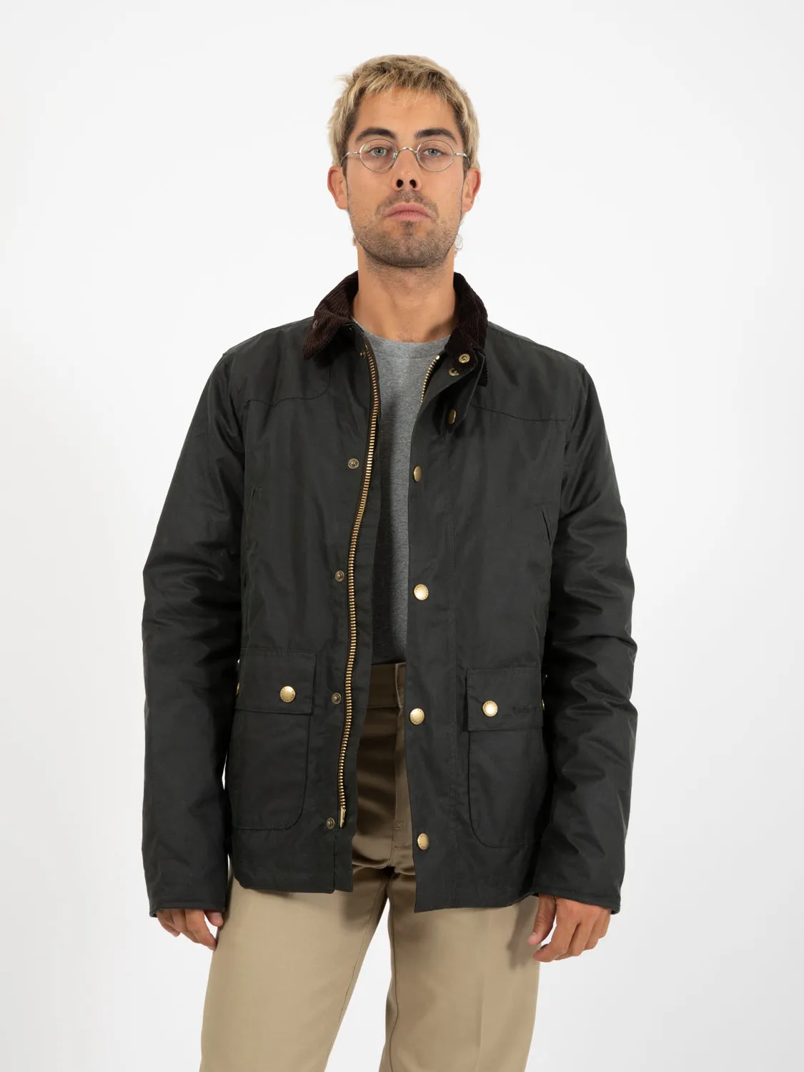 Giacca Wax Reelin verde scuro