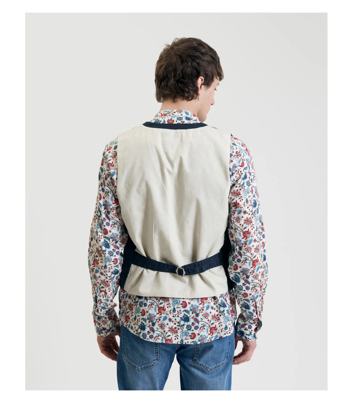 GIANNI LUPO Gilet con bottoni in fantasia bl