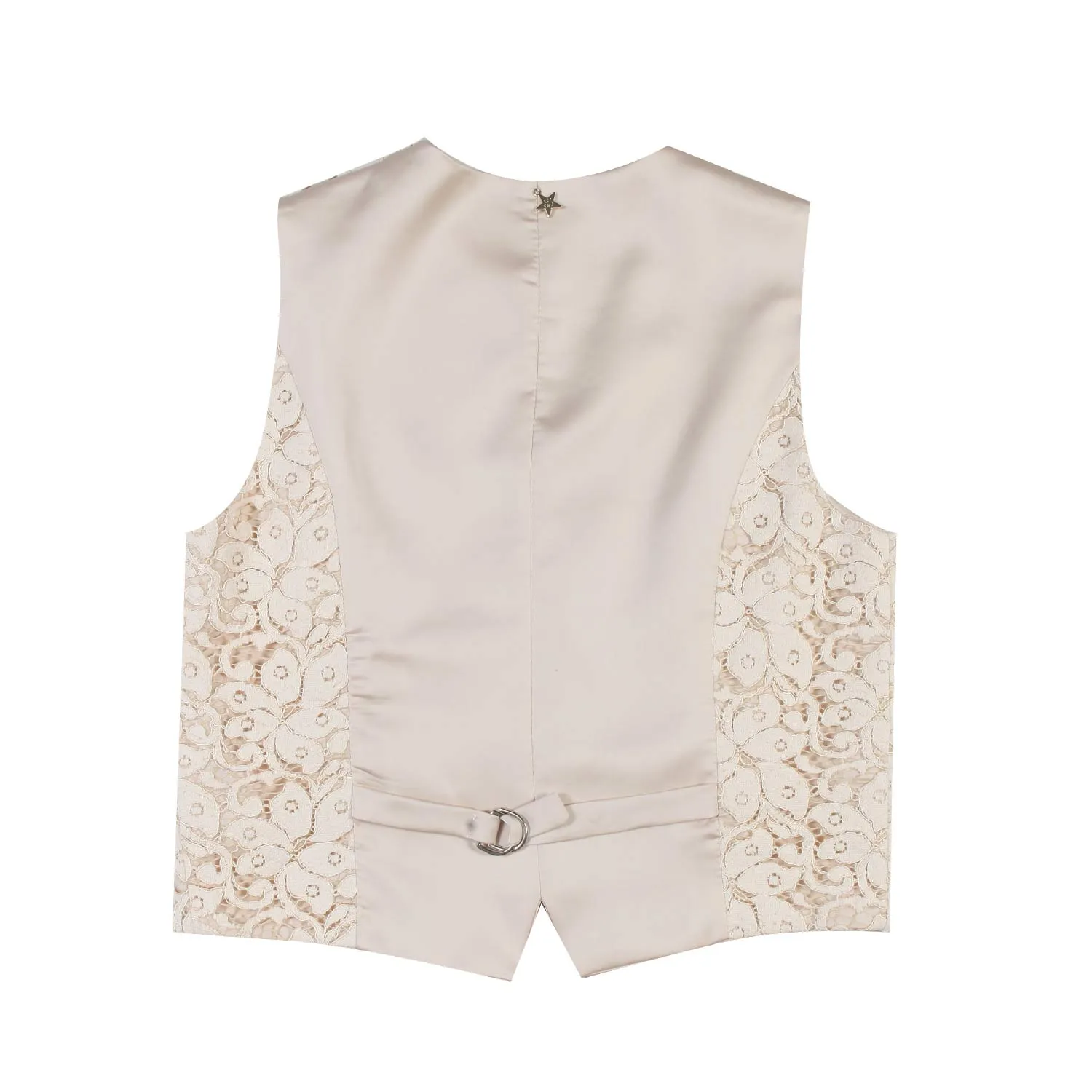 Gilet Bianco Panna In Pizzo Donna E Teenager