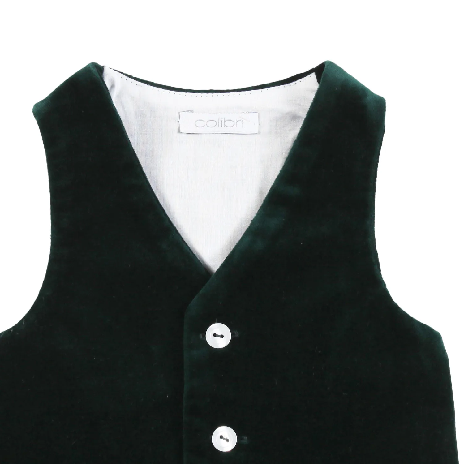 Gilet Colibri Velluto Verde Bimbo E Neonato