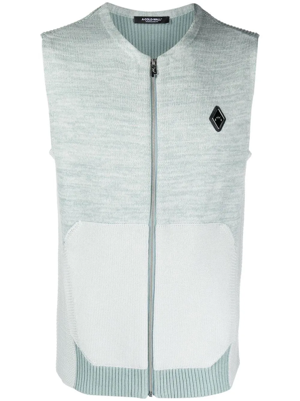 Gilet con placca logo in blu - uomo