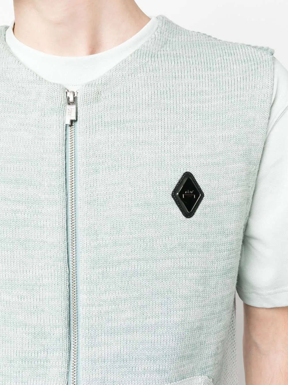 Gilet con placca logo in blu - uomo