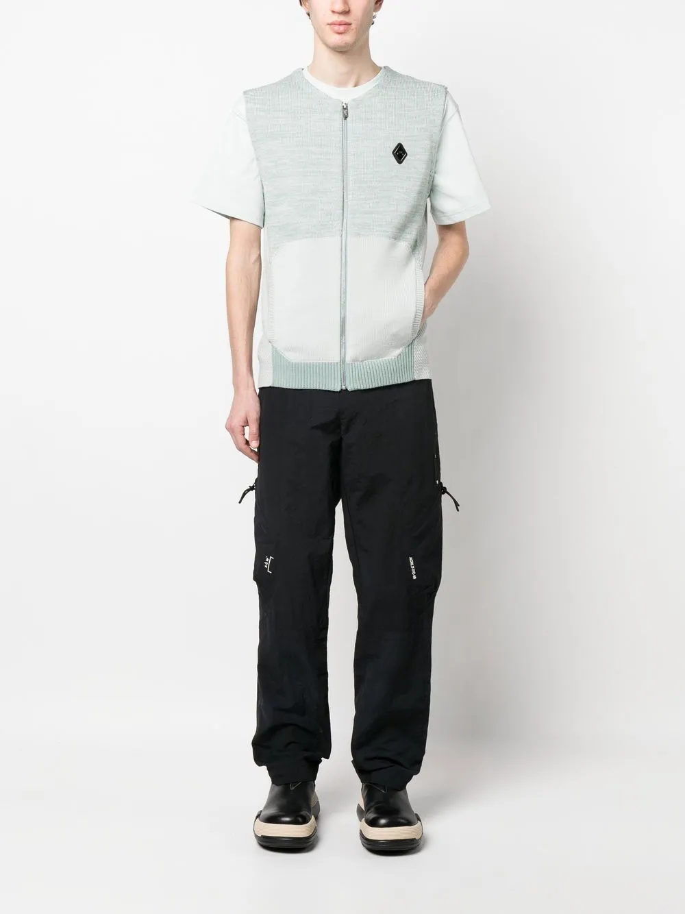 Gilet con placca logo in blu - uomo
