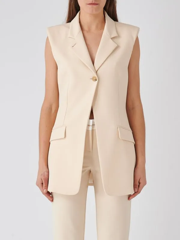 Gilet donna Patrizia Pepe in crepe stretch Avorio