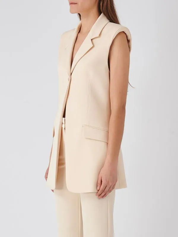 Gilet donna Patrizia Pepe in crepe stretch Avorio