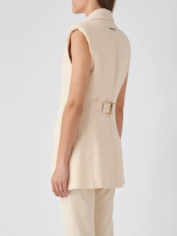 Gilet donna Patrizia Pepe in crepe stretch Avorio