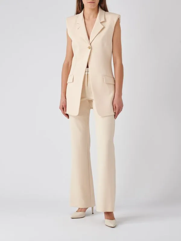 Gilet donna Patrizia Pepe in crepe stretch Avorio