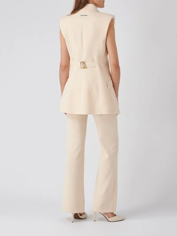 Gilet donna Patrizia Pepe in crepe stretch Avorio