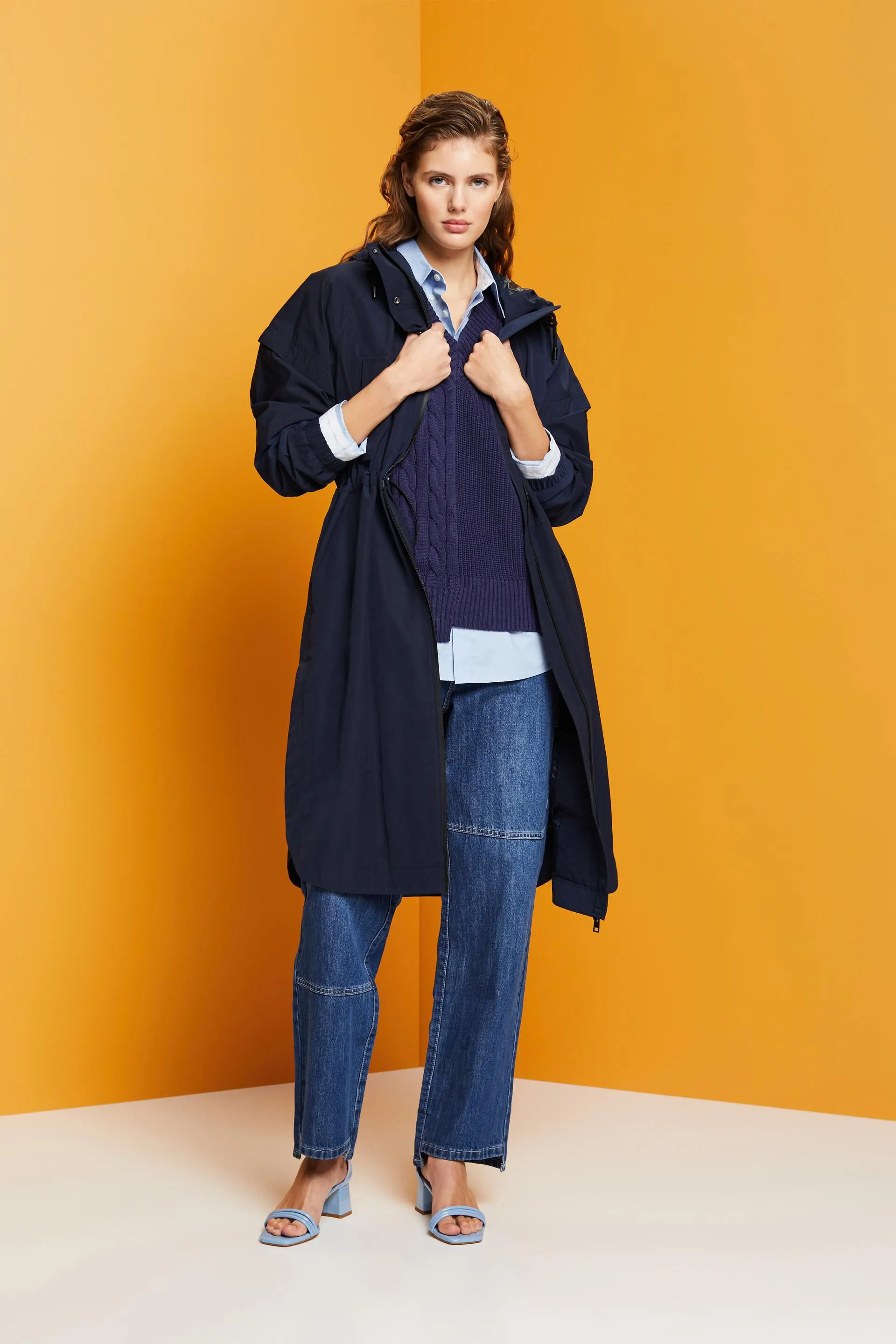 Gilet in maglia larga con motivi misti