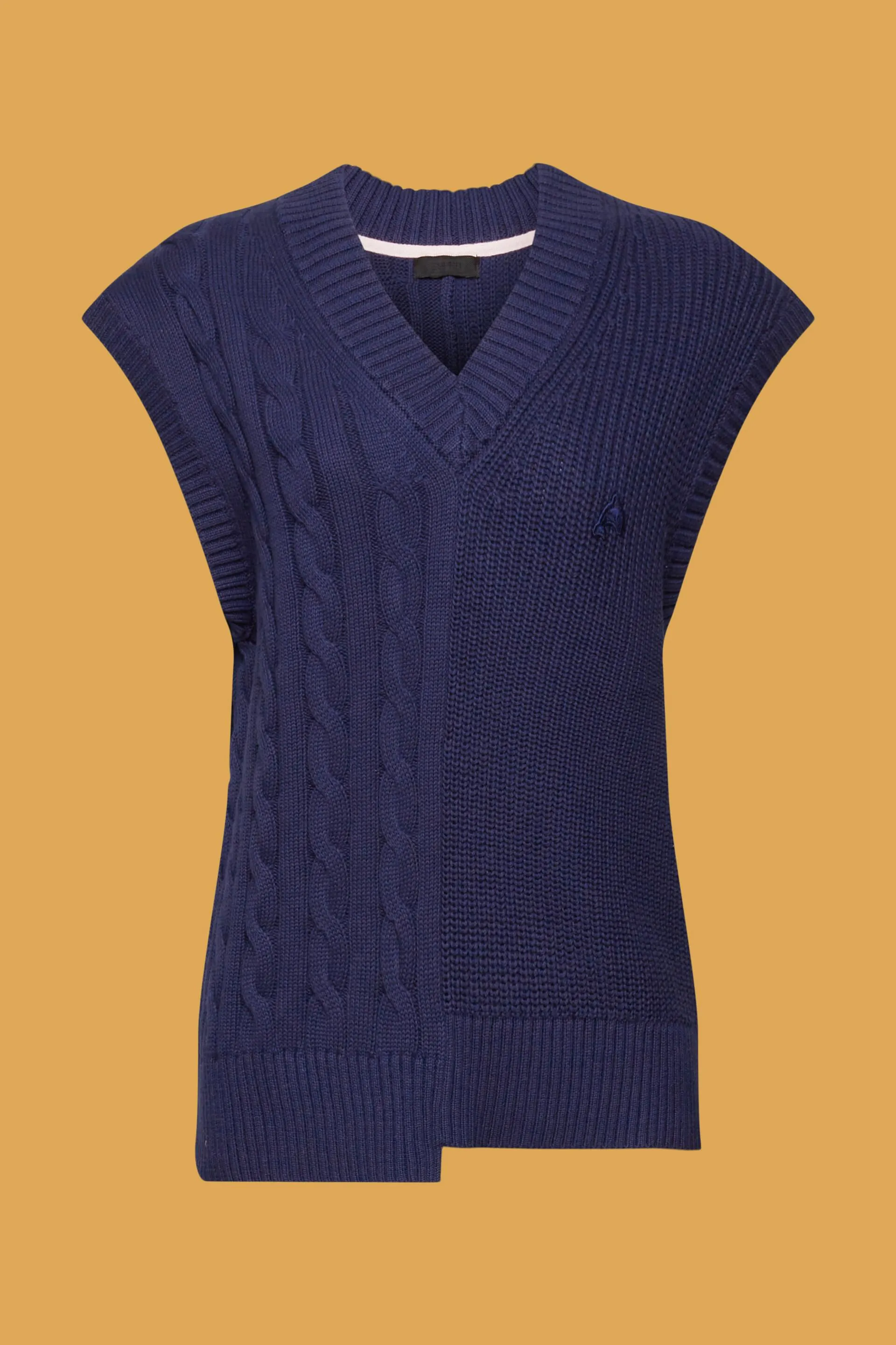 Gilet in maglia larga con motivi misti