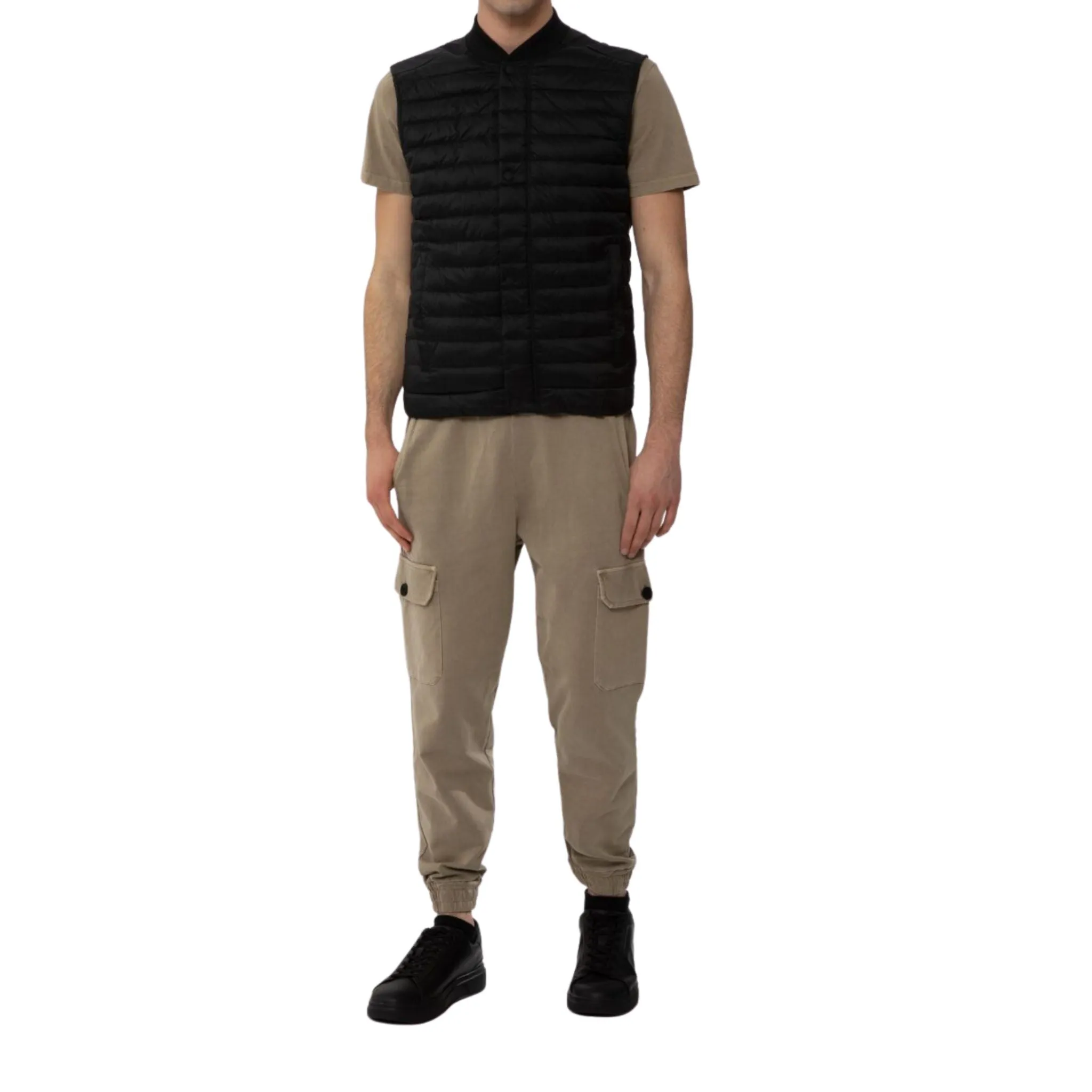 Gilet Uomo con rib sul collo