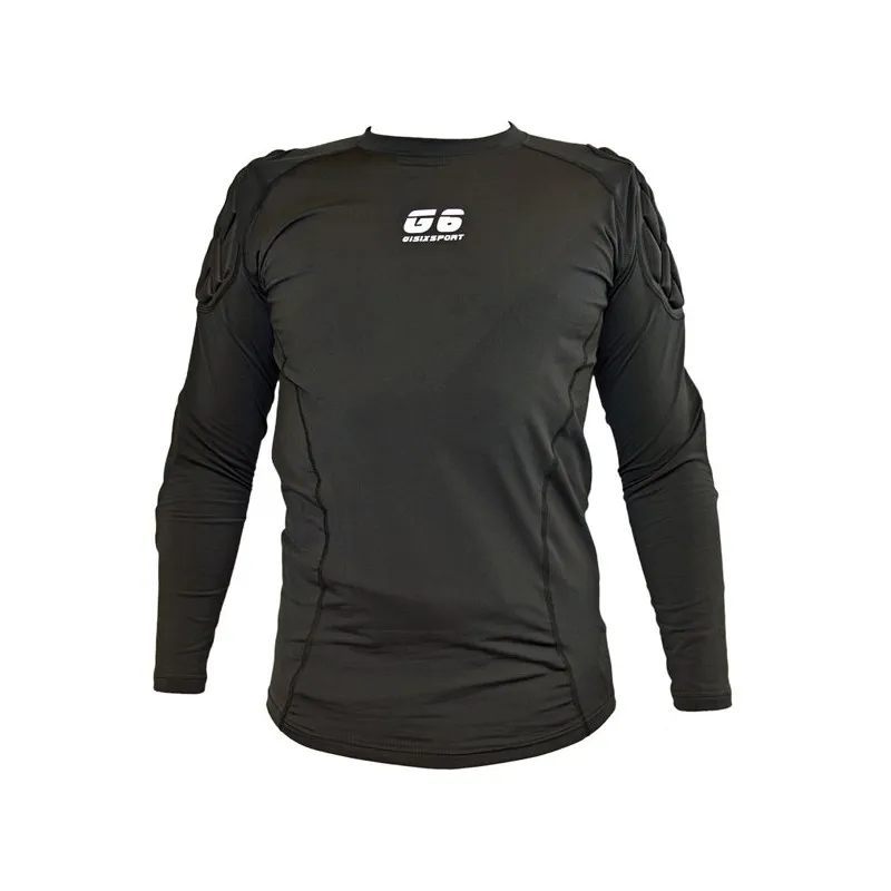 GISIX COMPRESSION FIT TOP MAGLIA IMBOTTITA PORTIERE - NERO