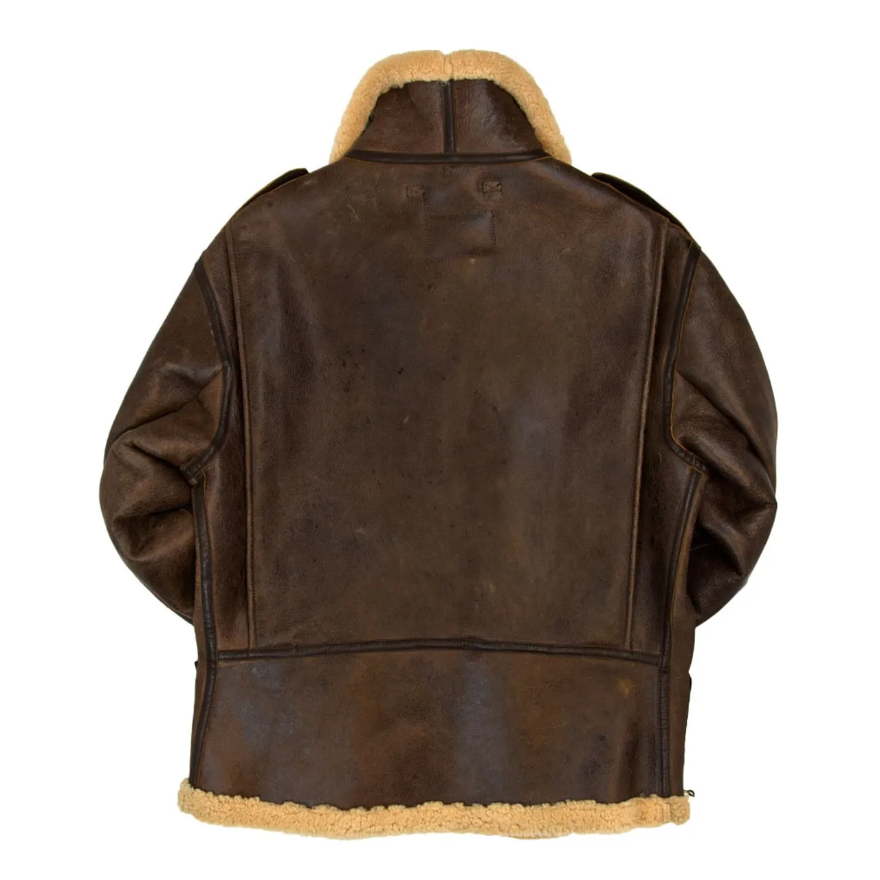 Giubbotto bomber in shearling Cockpit usa b-6 marrone prodotto negli Stati Uniti