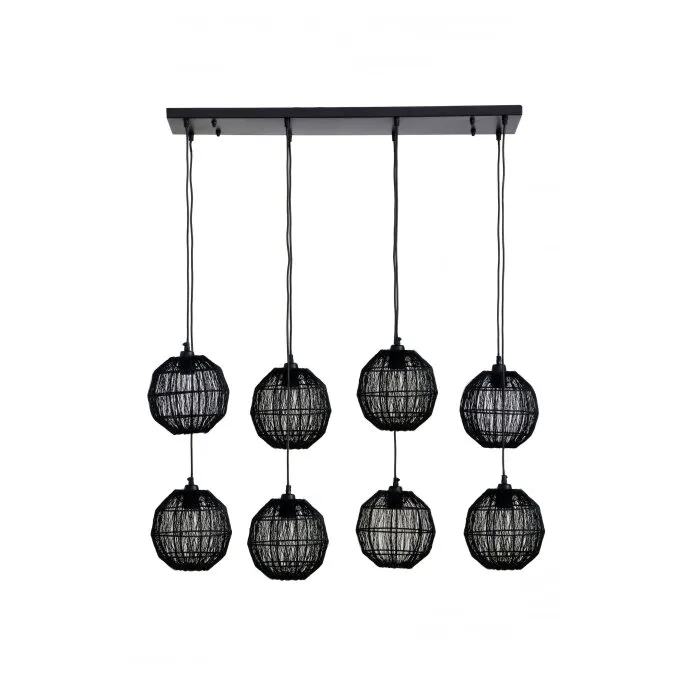 Globo HERMI Lampadario a sospensione Nero, 8-Luci