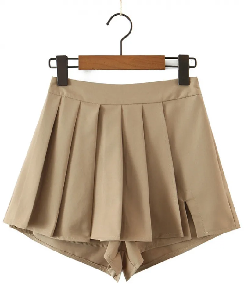 Gonne a pieghe Delle Donne 2022 di Estate Mini Gonne Moda A Vita Alta Gonne Nere Per Le Donne Carino Gonna Spaccata Con Pantalon