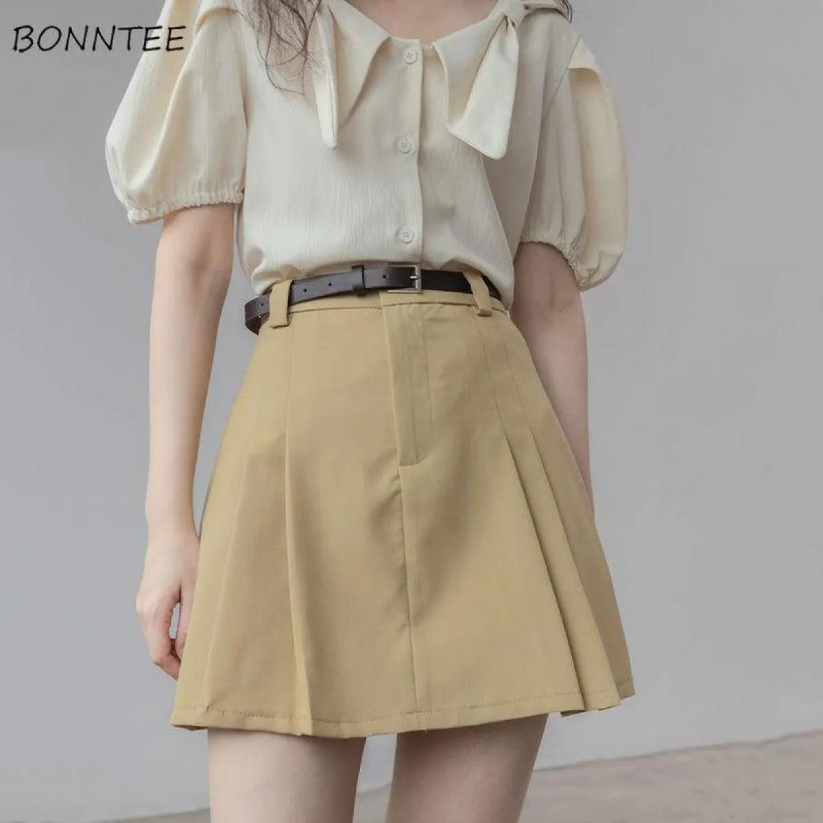Gonne Donna Ins Mujer Incontri Causal Chic Empire High Street Summer Allmatch Gonna morbida a pieghe semplice con fondo femminil