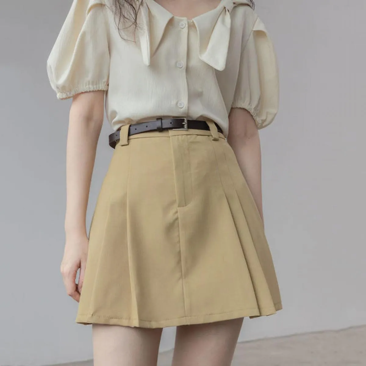 Gonne Donna Ins Mujer Incontri Causal Chic Empire High Street Summer Allmatch Gonna morbida a pieghe semplice con fondo femminil