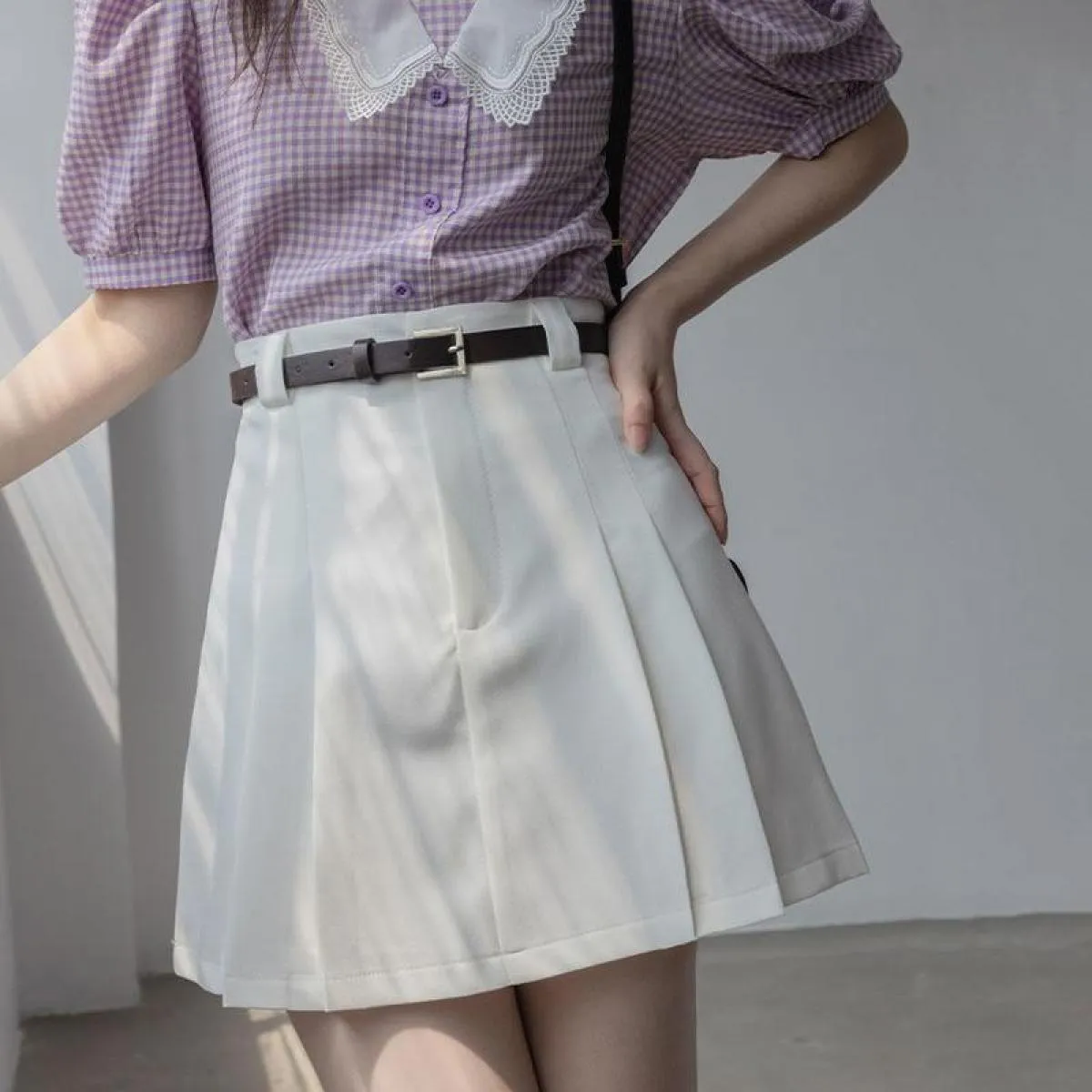 Gonne Donna Ins Mujer Incontri Causal Chic Empire High Street Summer Allmatch Gonna morbida a pieghe semplice con fondo femminil