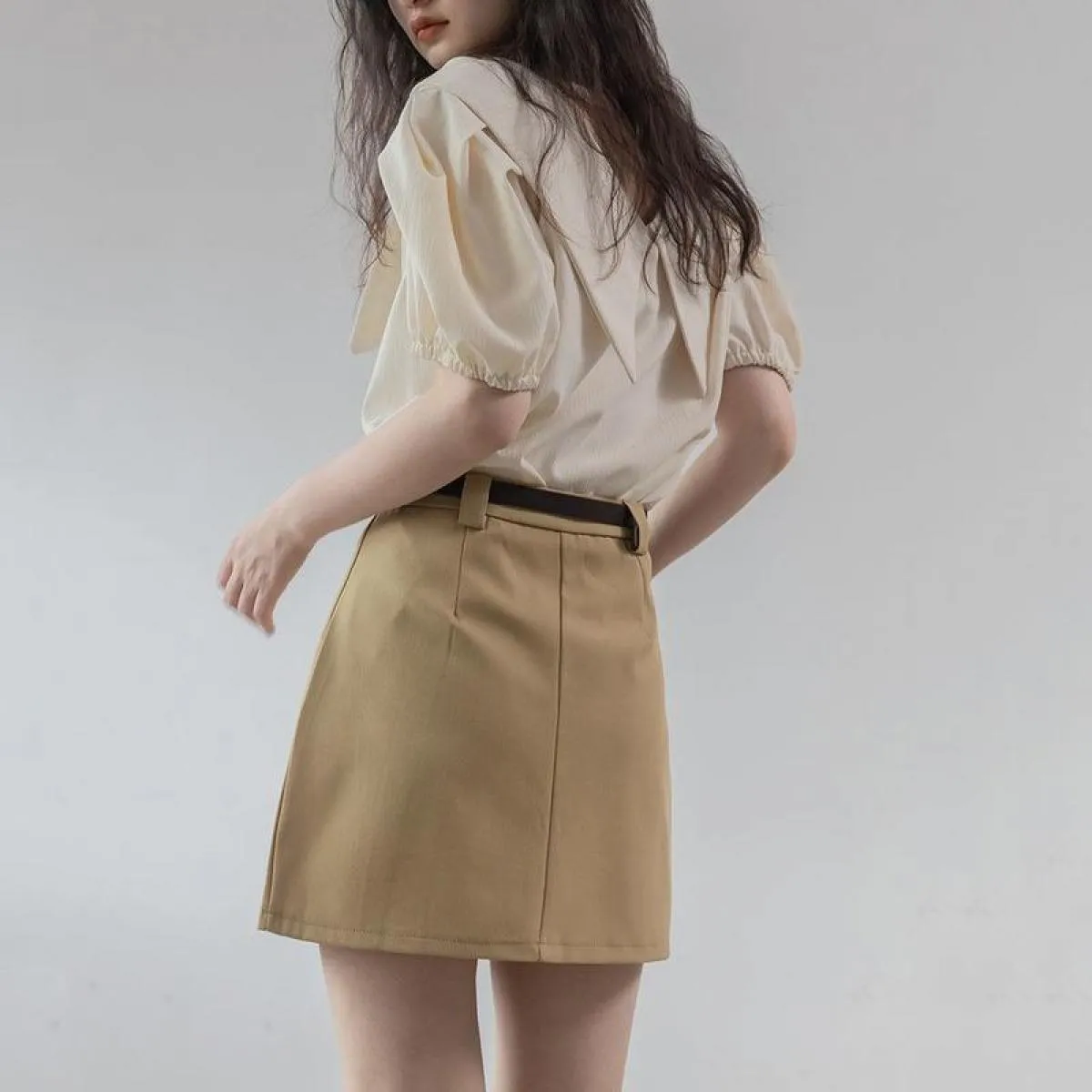 Gonne Donna Ins Mujer Incontri Causal Chic Empire High Street Summer Allmatch Gonna morbida a pieghe semplice con fondo femminil