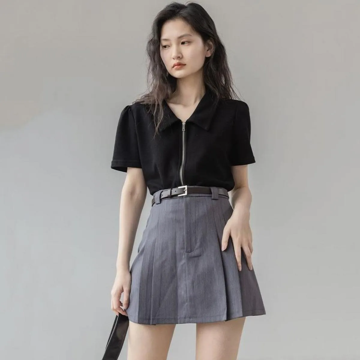 Gonne Donna Ins Mujer Incontri Causal Chic Empire High Street Summer Allmatch Gonna morbida a pieghe semplice con fondo femminil