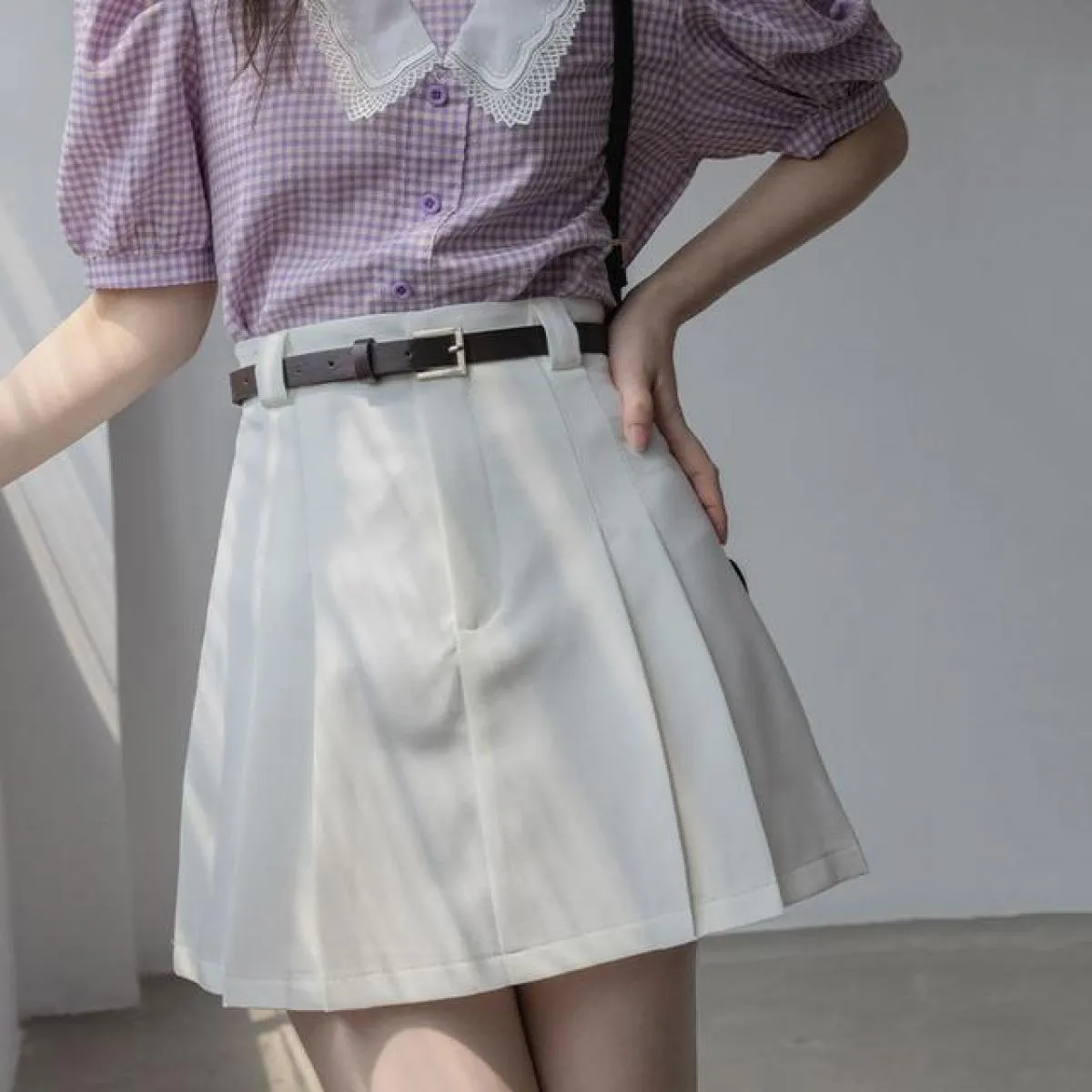 Gonne Donna Ins Mujer Incontri Causal Chic Empire High Street Summer Allmatch Gonna morbida a pieghe semplice con fondo femminil