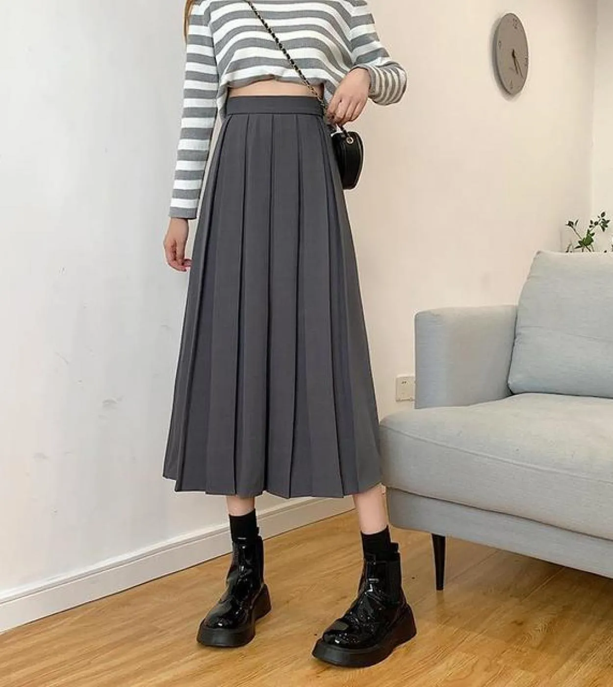 Gonne lunghe a pieghe marroni vintage moda donna gonna longuette elegante a vita alta chic per gonne stile ragazze
