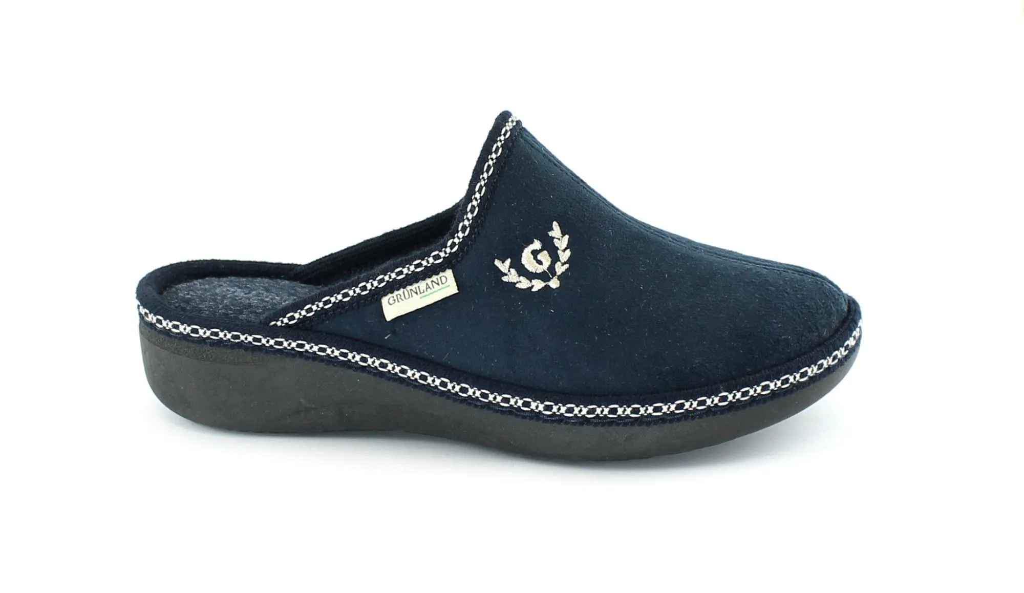 GRUNLAND ALDE CI0834 blu ciabatte pantofole donna panno morbido pelo