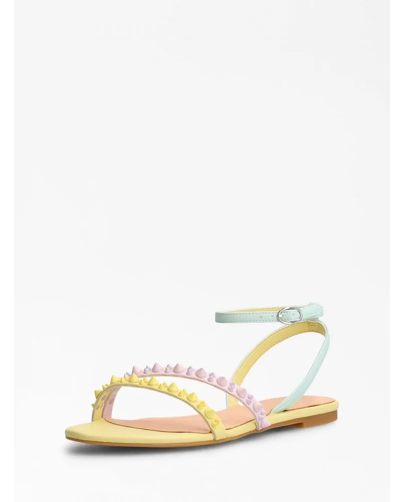 GUESS FL6TGNELE03 sandalo gioiello borchie scarpe pelle lime