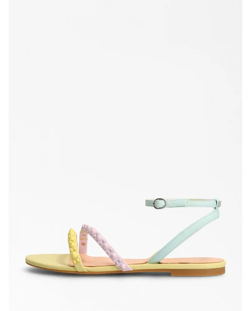 GUESS FL6TGNELE03 sandalo gioiello borchie scarpe pelle lime