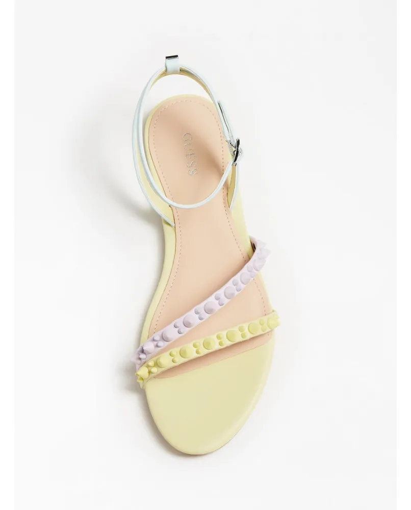 GUESS FL6TGNELE03 sandalo gioiello borchie scarpe pelle lime