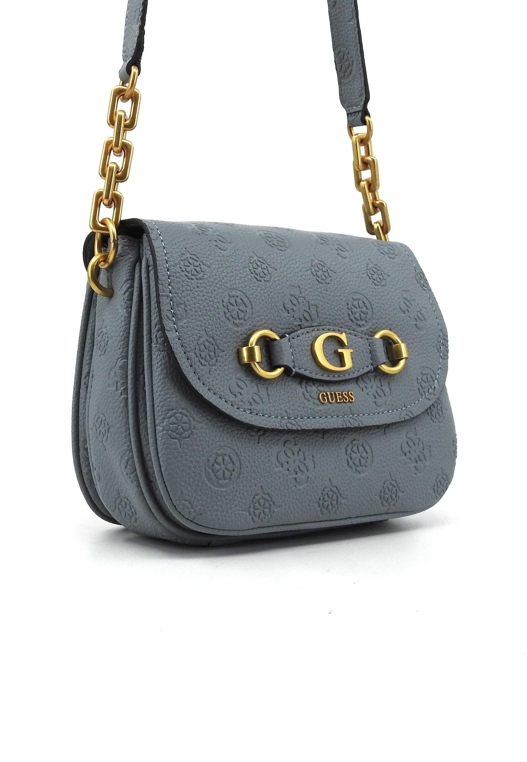 GUESS Izzy Peony Borsa Tracolla Donna Light Denim Logo PD920920