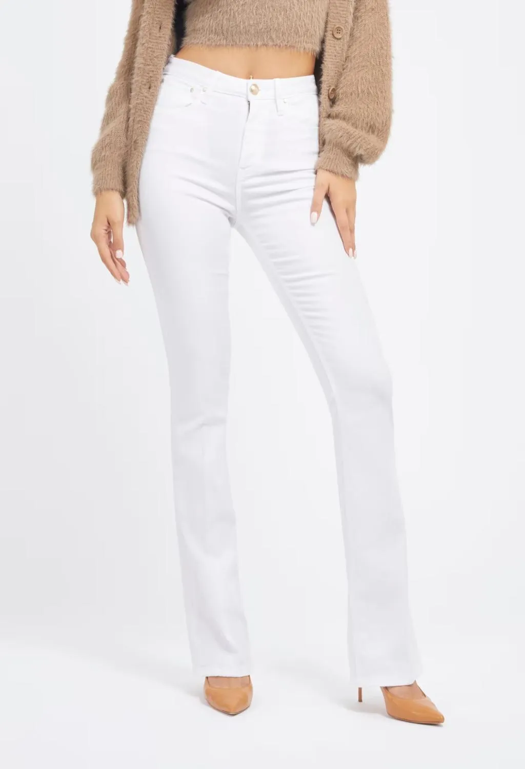 GUESS  pantalone a zampa bianco
