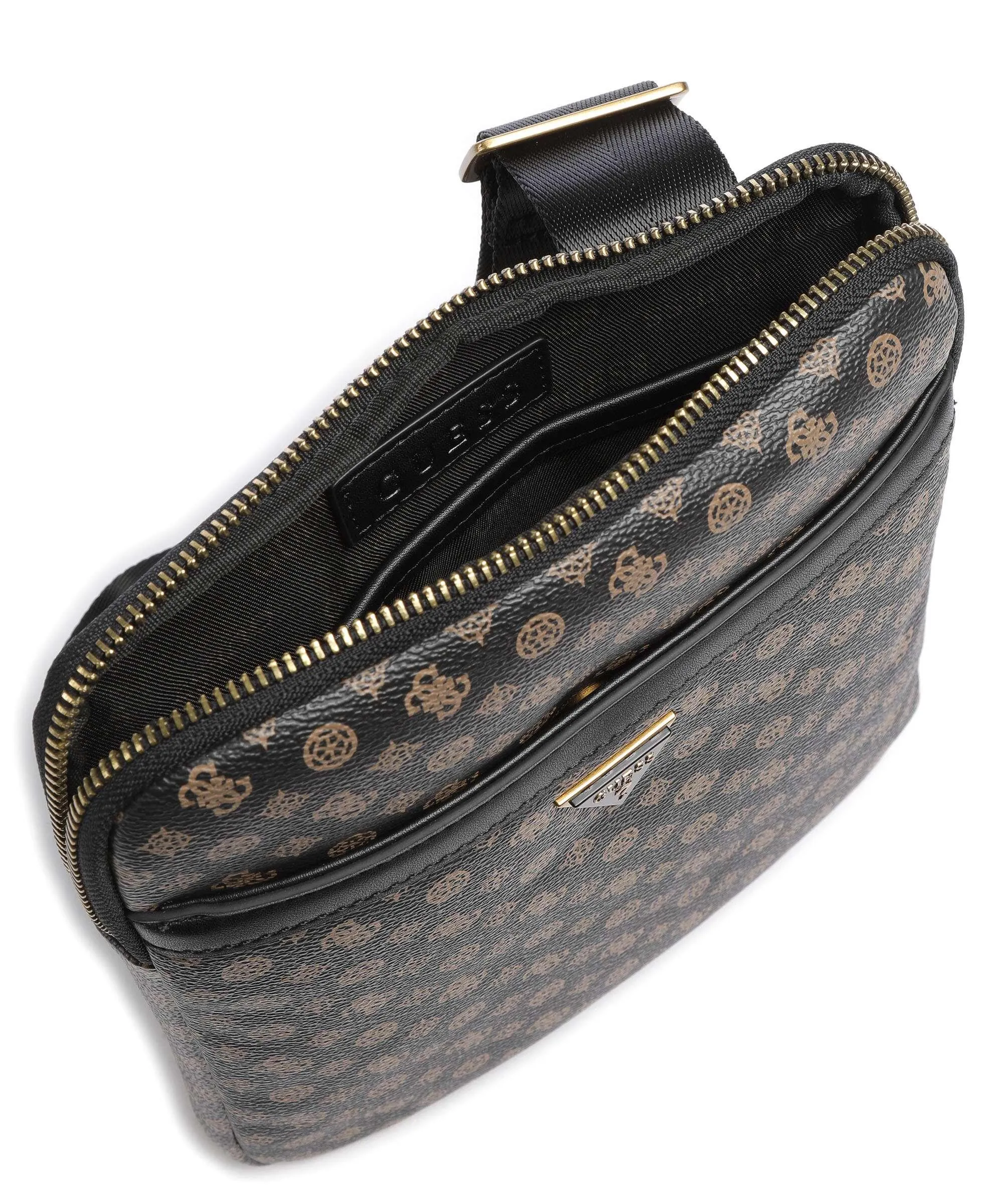  Guess Poeny Eco Micro Borsa a tracolla pelle sintetica marrone scuro  