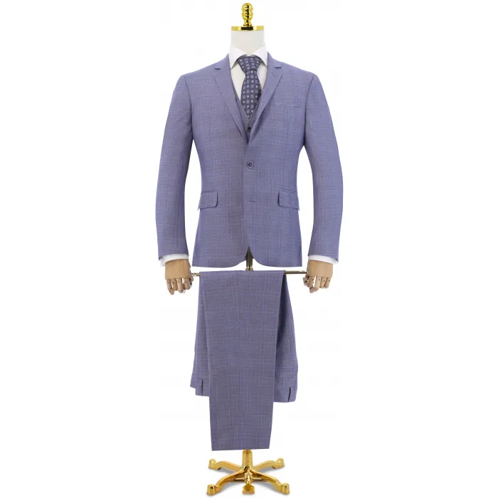 Henk ter Horst abito a tre pezzi a quadri glenncheck blu