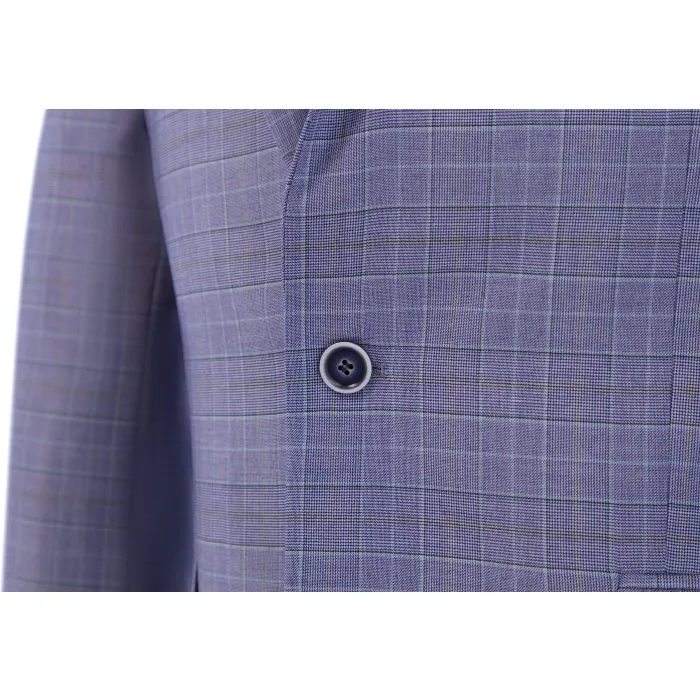 Henk ter Horst abito a tre pezzi a quadri glenncheck blu